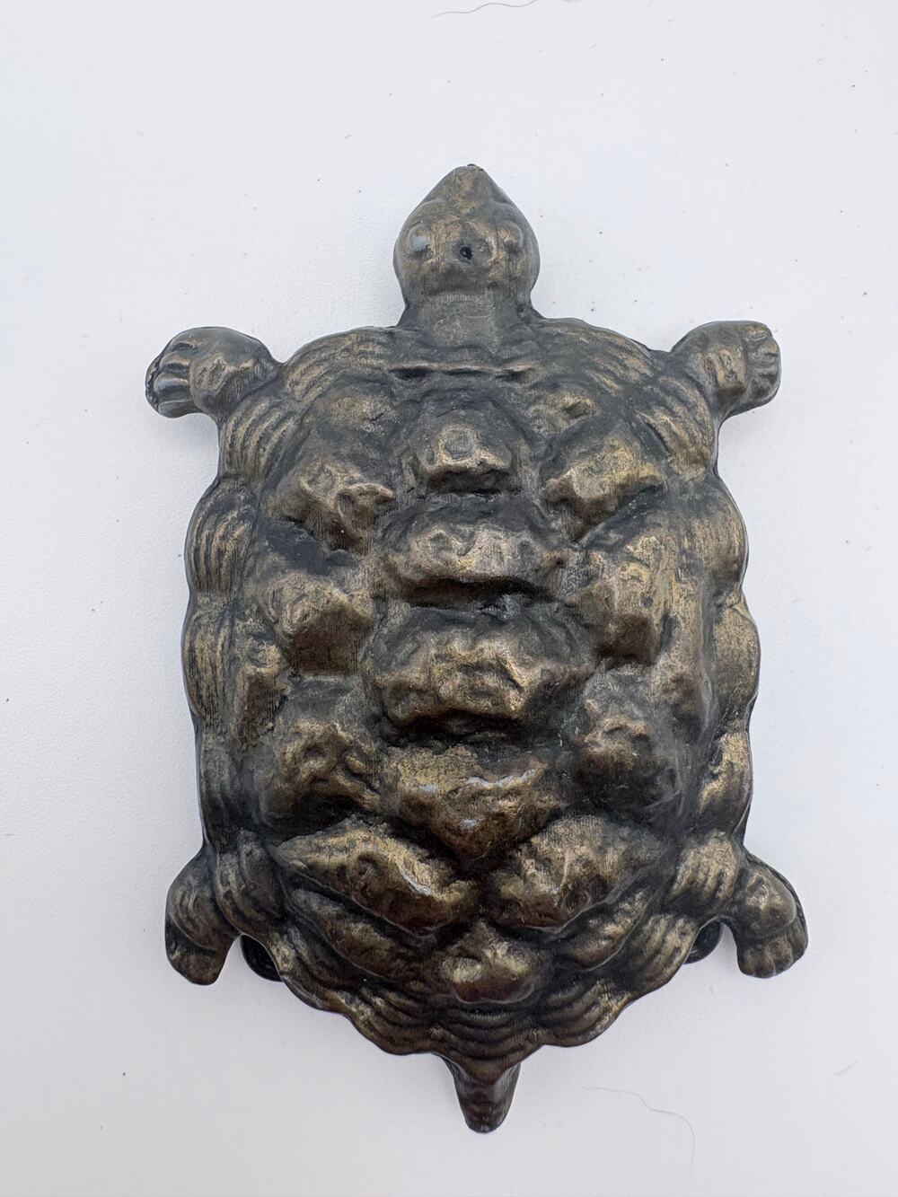 Vintage Brass Turtle Figural Belt Buckle